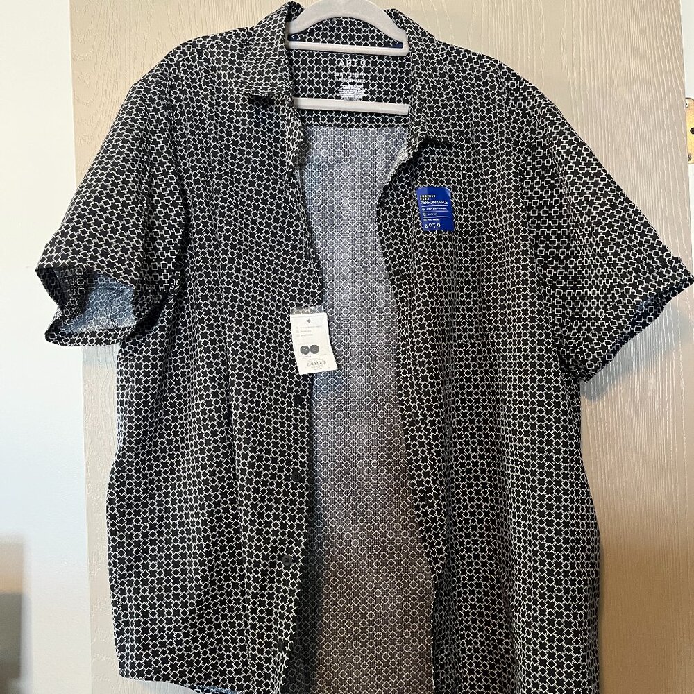 👔 Apt. 9 Performance Short Sleeve Button-Down Shirt – Size XXL – New with Tags